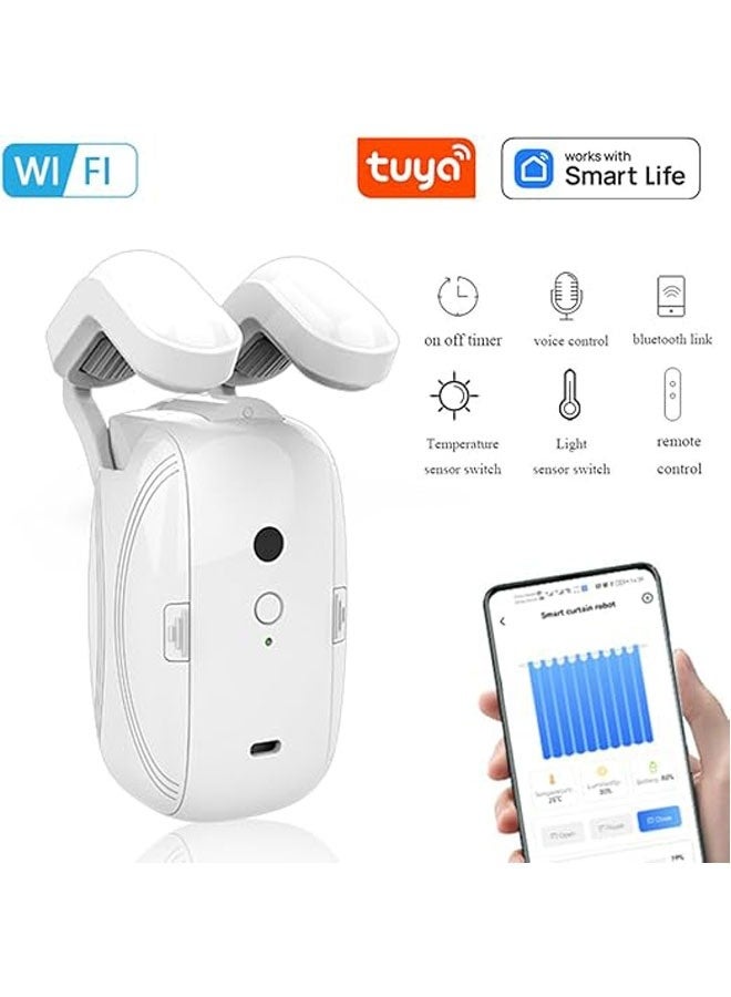 ذيول الستائر الذكية السابقة - تحكم عن بُعد مع تطبيق/مؤقت/صوت، محرك عالي الأداء مطور، مستشعر ضوء تلقائي، إضافة بوابة، يعمل مع جوجل أليكسا (عصا رومانية فردية ZigBee)