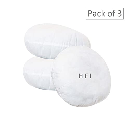 HFI Urban Arts Premium Polyester Round Cushion Fillers - Pack of 3 Pcs | 16 x 16 Inches | White | Round Cushion for Sofa, Round Cushion for Bed, Guest Room - Image 2