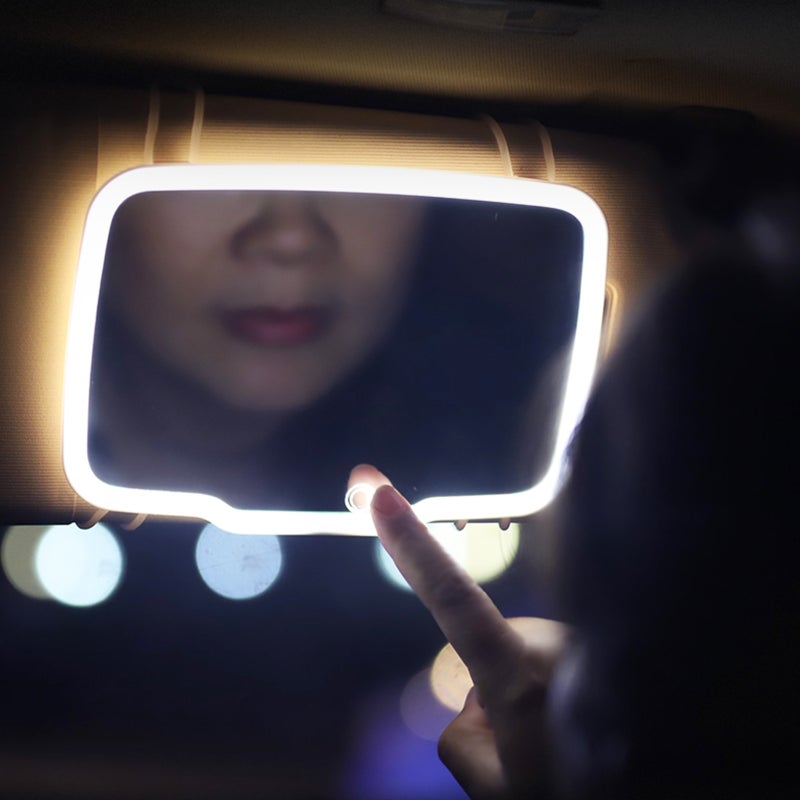 🚗 مرآة سيارة محمولة مع إضاءة ليد وشاشة لمسية للسفر والاستخدام اليومي - Image 5