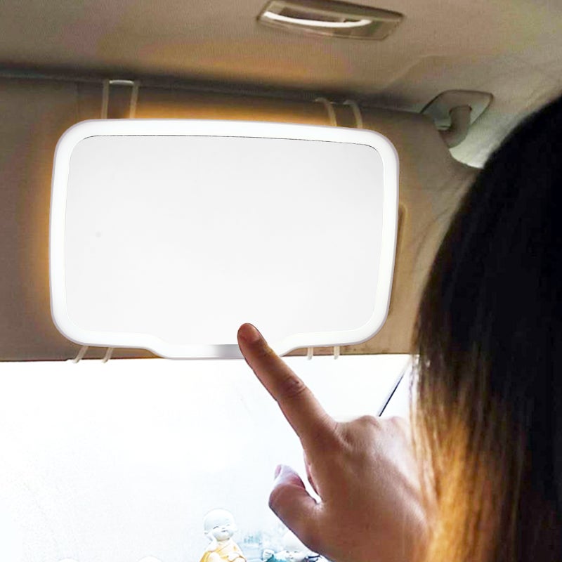 🚗 مرآة سيارة محمولة مع إضاءة ليد وشاشة لمسية للسفر والاستخدام اليومي - Image 2