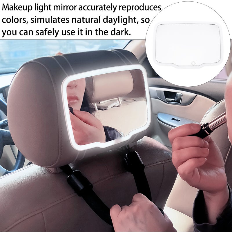 🚗 مرآة سيارة محمولة مع إضاءة ليد وشاشة لمسية للسفر والاستخدام اليومي - Image 4