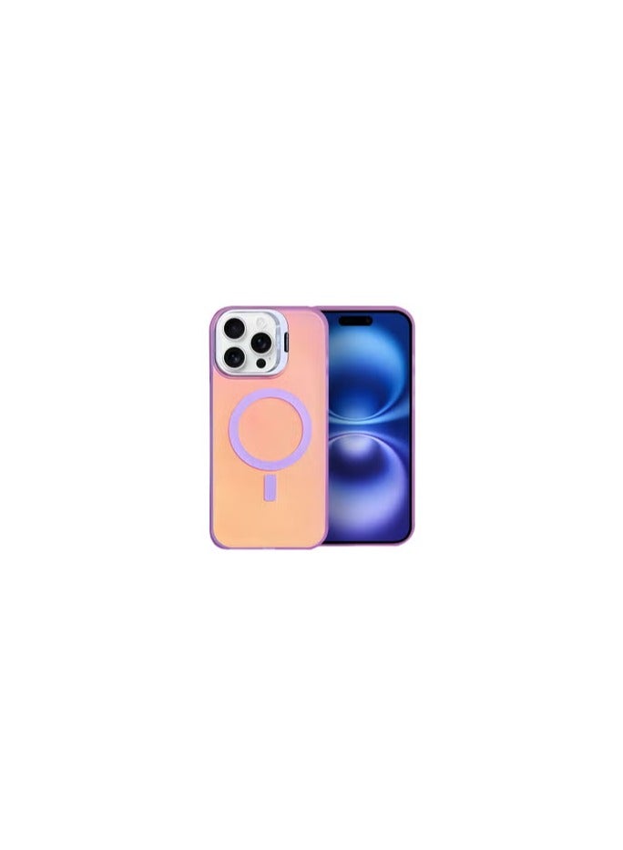 CATANES ( iPhone 16 Pro Max ) 2 Pack, Case and Screen Protector, Gradient Holographic Iridescent MagSafe Case,Kickstand Case Cover / Holographic Purple Colour - Image 2