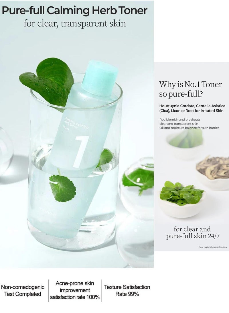 numbuzin Numbuzin No.1 Pure-Full Calming Herb Toner 300ml Deep Calming Toner for Acne-Prone Skin with Centella Asiatica and Herbal Extracts for Soothing and Balancing  - Image 5