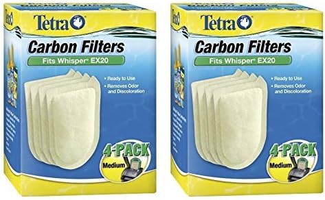 Tetra Whisper EX Carbon Filter Replacement Cartridge Medium FIts EX20  2x4Pk packaging may vary