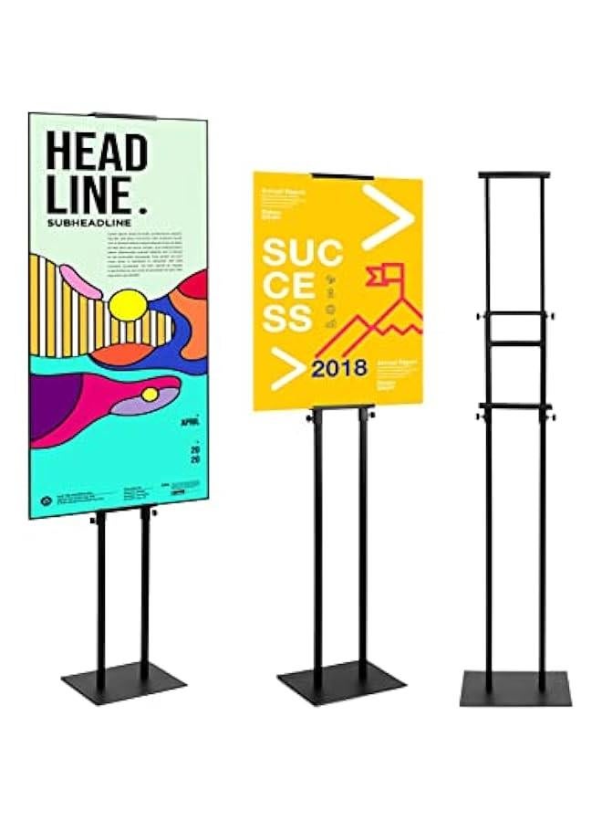 Arabest Double-Sided Adjustable Poster Stand, 2-Pack Heavy-Duty Metal Pedestal Sign Holders, Height up to 75 - Image 1