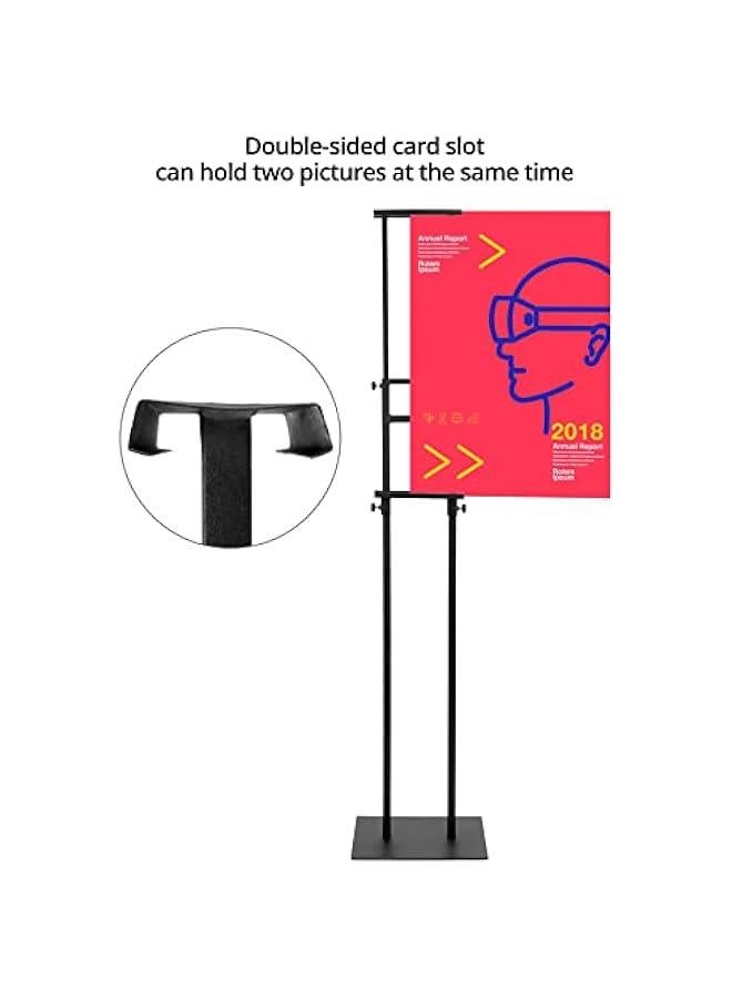 Arabest Double-Sided Adjustable Poster Stand, 2-Pack Heavy-Duty Metal Pedestal Sign Holders, Height up to 75 - Image 4