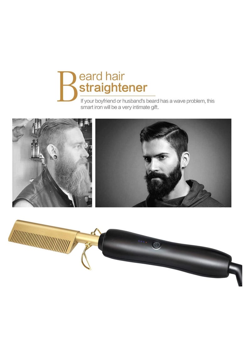 Heating Comb Straightener Electric Hot Comb Flat Iron Hair Straightening Brush Smoothing Iron Comb Hair Straightener Brush