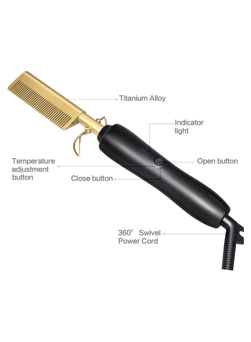 Heating Comb Straightener Electric Hot Comb Flat Iron Hair Straightening Brush Smoothing Iron Comb Hair Straightener Brush
