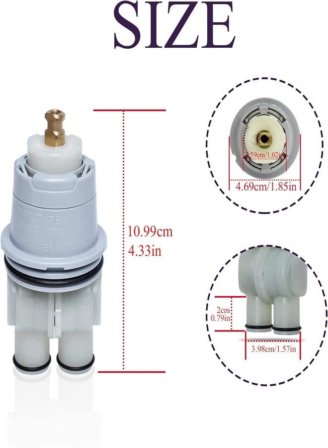 Swess RP46074 Shower Universal Valve Cartridge Assembly for Delta Shower and Tub 13/14 Series Faucet, Replacement Part for Delta Monitor Cartridge, Include RP22734 Bonnet Nut Replacement - Image 2