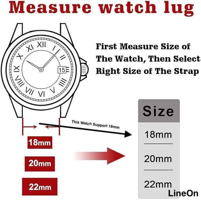 Lineon 18mm Genuine Leather Watch Strap Cut Pattern Specially Compatible With CASIO Royale AE-1200WH AE 1200 WH with Tool - Image 5