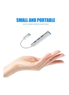 NIBEMINENT 4-Port Portable USB Hub Silver  - Image 3