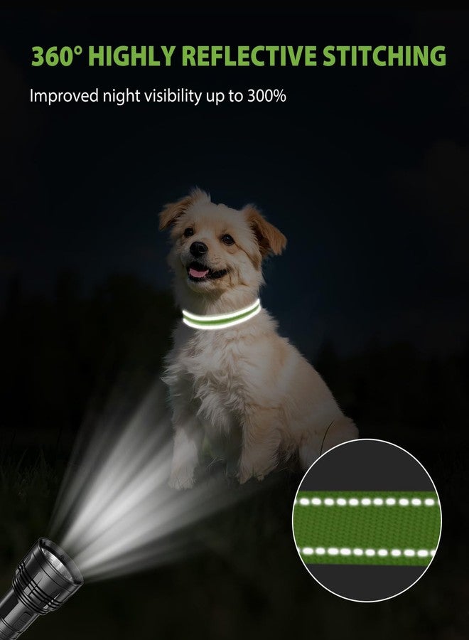 Joytale Dog Collars for Small Dogs, Feather-Light Double-Sided Reflective Nylon Collar for Night Safety, Adjustable Quick-Release for Growing Puppies, Green, S (5/8" Width) - Image 5