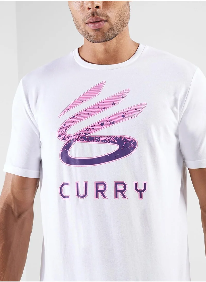 اندر ارمور Curry Logo Graphic T-shirt