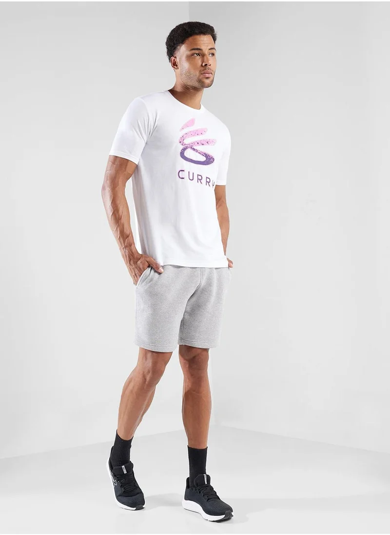 اندر ارمور Curry Logo Graphic T-shirt