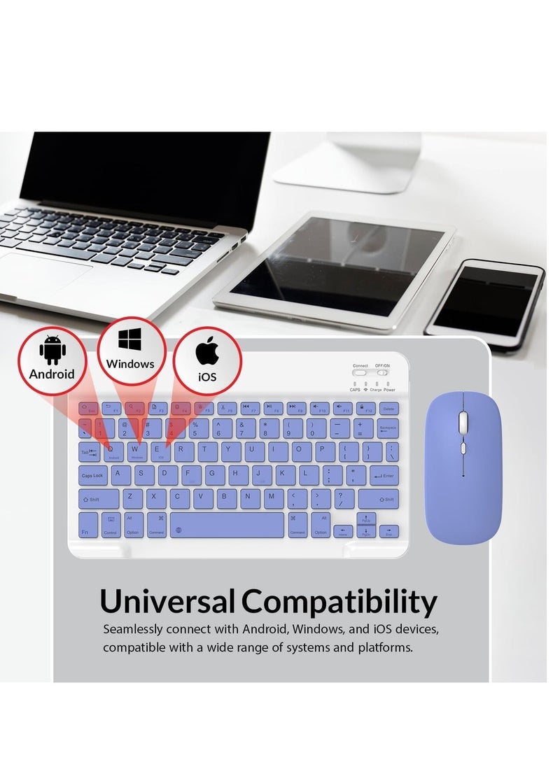 ELTRAZONE Set of Rechargeable Bluetooth Keyboard and Mouse - Portable Wireless Mouse/Keyboard Set - Android/iOS/Windows - Smart Phone/Tablet/PC - iPhone iPad Pro Air Mini, iPad OS/iOS (PINK) - Image 4