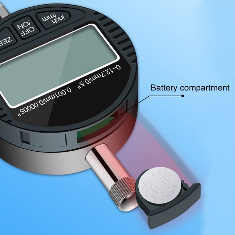 Oudtinx Electronic Digital Dial Indicator Gage Gauge Inch/Metric Conversion 0-0.5 Inch/12.7 mm 0.00005 Inch/0.001mm - Image 2