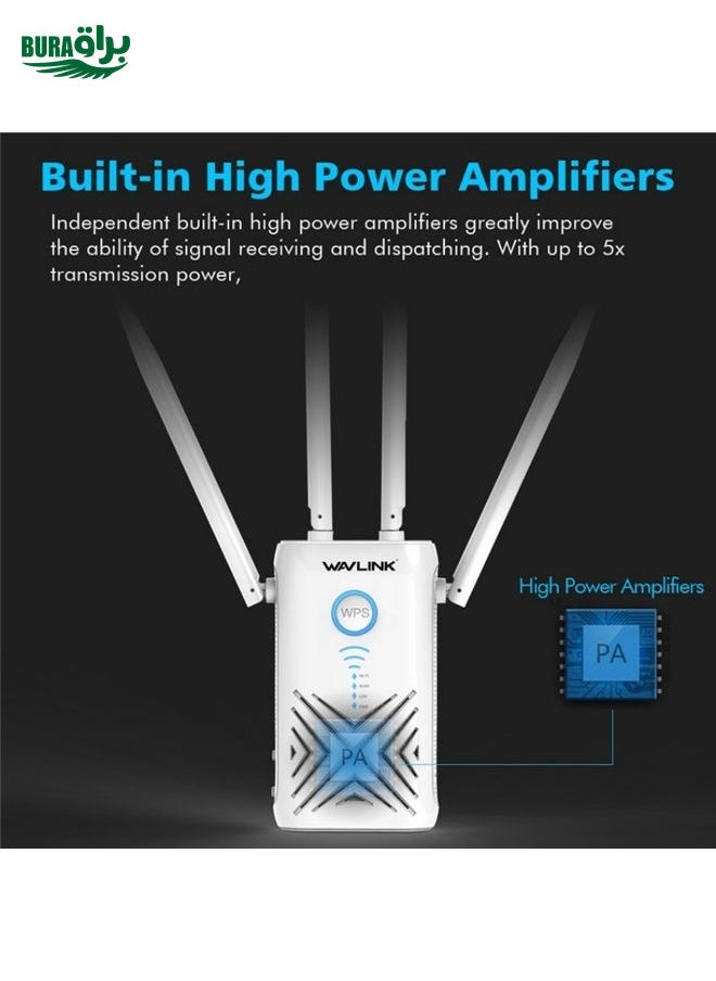 BURAQ WAVLINK WN579X3 With 5dBi Antennas AC1200 Wireless Router 2.4G / 5G Dual Band WiFi Repeater, Plug:AU Plug  - Image 2