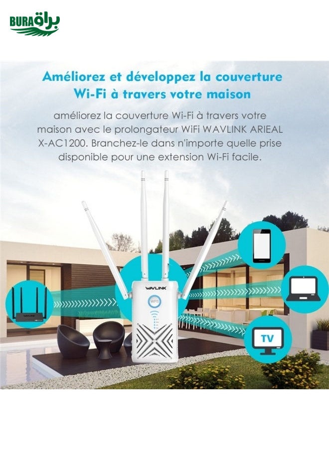 BURAQ WAVLINK WN579X3 With 5dBi Antennas AC1200 Wireless Router 2.4G / 5G Dual Band WiFi Repeater, Plug:AU Plug  - Image 3