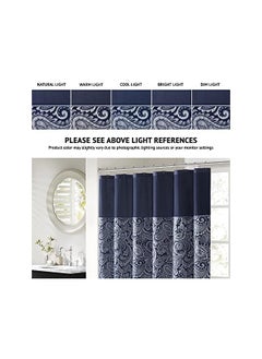 Aubrey Shower Curtain Paisley Jacquard Pieced Microfiber Faux Silk Modern Home Bathroom Decorations Bathtub Privacy Screen 72 Inch X 72 Inch Navy - pzsku/Z0E544B96313F497D0C0CZ/45/_/1711612886/fe3448bb-56f2-4180-ba5b-91dd2d2d846e