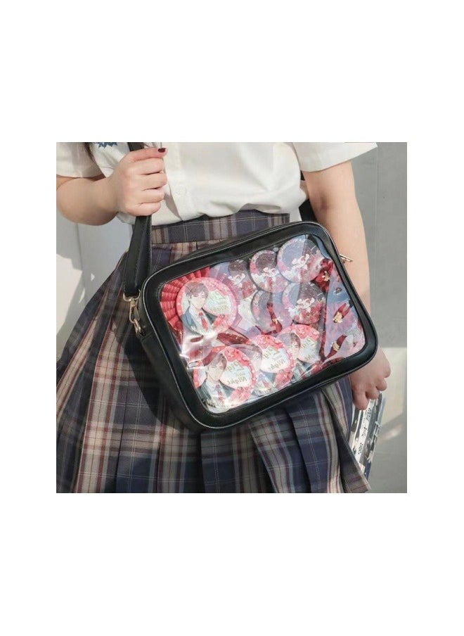 ILovhaprty Cute Ita bag, nylon material, multi-purpose crossbody bag, messenger bag, shoulder handbag, wallet, cute anime pin display bag, suitable for role play  - Image 5