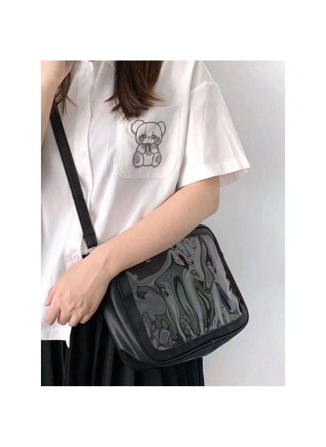 ILovhaprty Cute Ita bag, nylon material, multi-purpose crossbody bag, messenger bag, shoulder handbag, wallet, cute anime pin display bag, suitable for role play  - Image 2