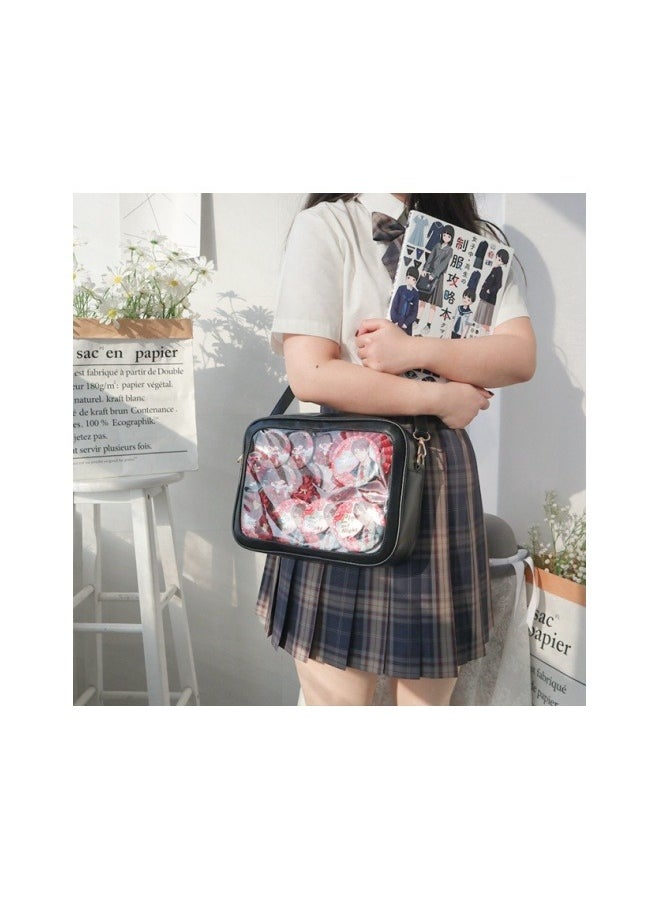 ILovhaprty Cute Ita bag, nylon material, multi-purpose crossbody bag, messenger bag, shoulder handbag, wallet, cute anime pin display bag, suitable for role play  - Image 4
