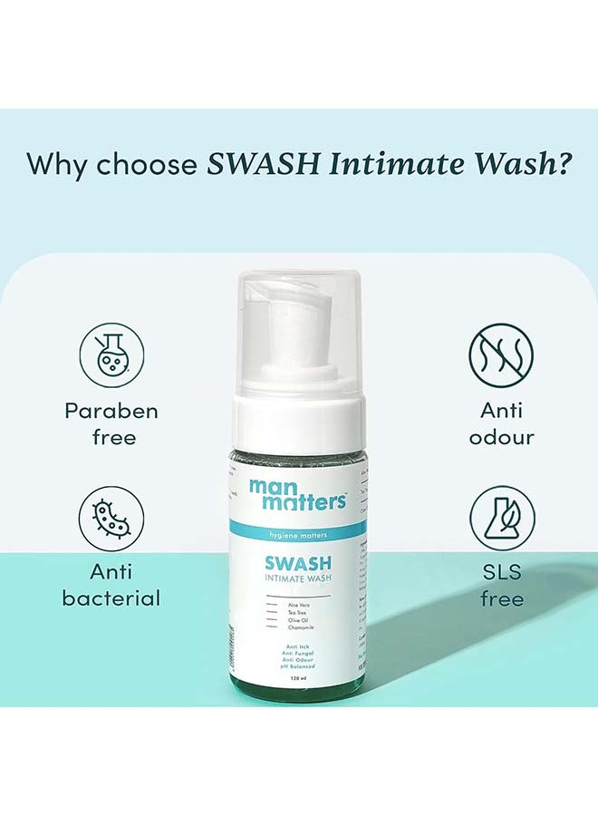 Man Matters غسول مخصص للمنطقة الحساسة مع الألوة فيرا وزيت شجرة الشاي للرجال مضاد للبكتيريا، مضاد للحكة، مضاد للرائحة متوازن الحموضة - Image 5