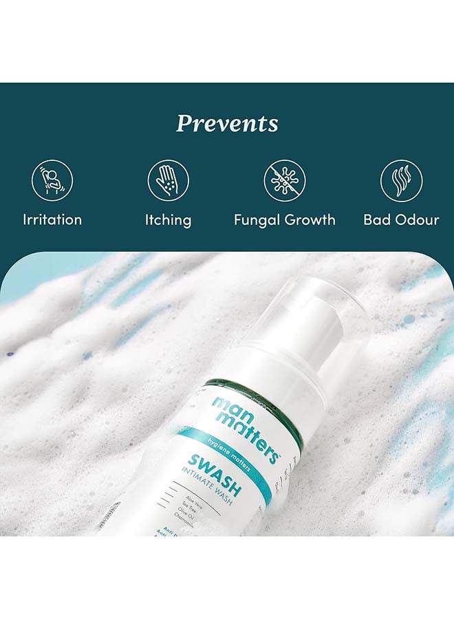 Man Matters غسول مخصص للمنطقة الحساسة مع الألوة فيرا وزيت شجرة الشاي للرجال مضاد للبكتيريا، مضاد للحكة، مضاد للرائحة متوازن الحموضة - Image 3