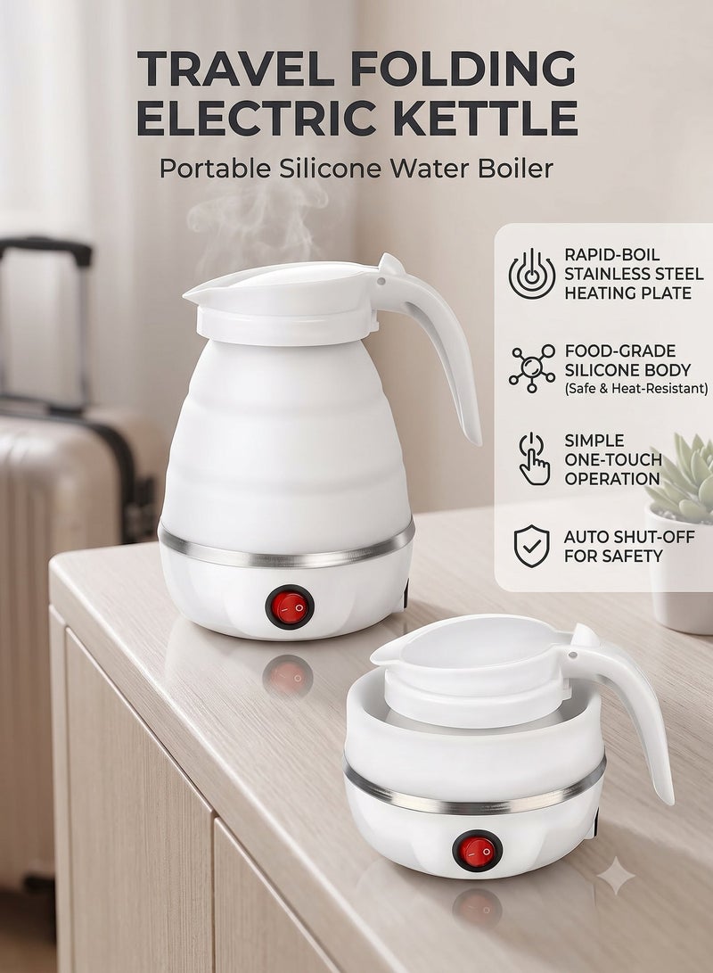 BGM Travel Folding Electric Kettle  –  Portable Silicone Water Boiler with Stainless Steel Heating Plate, One-Touch Operation, Auto Shut-Off - Image 2