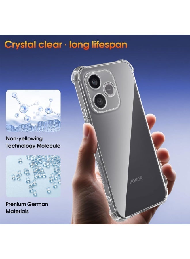 Honor 600 Lite Case Shockproof Transparent Protective Case with Tempered Glass Screen Protector,Clear Soft TPU Bumper Anti Yellowing Cover for Honor 600 Lite 5G 6.6' 2026. - Image 3
