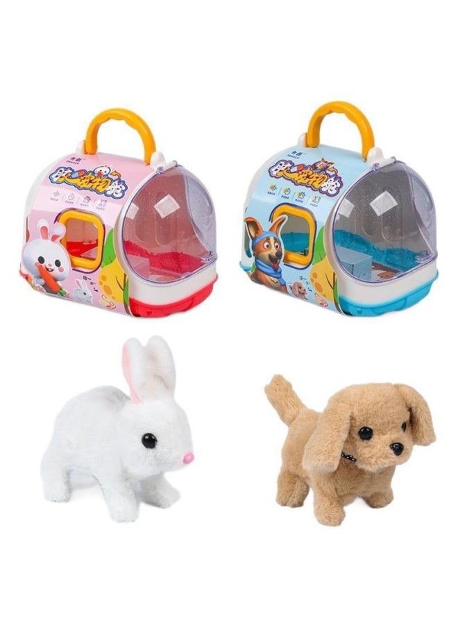 Children's Electric Toy Rabbit Simulation Puppy Will Walk Will Call Will Nod And Wag Tail Plush Toy Wholesale-Color:[upgraded With Accessories] Electric Plush White Rabbit E-commerce Outfit, Battery Provided  - Image 5
