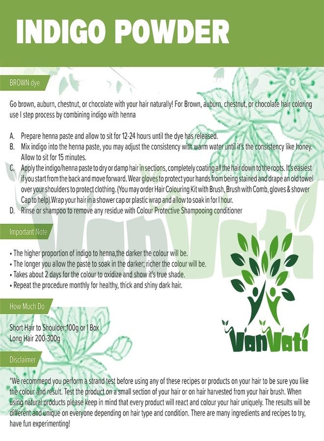 VANVATI Premium Indigo Powder Natural Hair Color & Herbal Remedy For Hair Care 100gm - Image 5