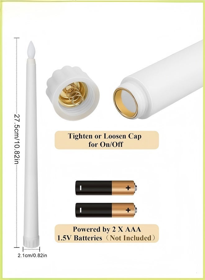 Clean 6PCS Flameless LED Taper Candles, Remote Control Battery Operated Flickering Window Candles, 3D Wick Warm White Timer Candle Set for Home Wedding Party Ramadan Decor (28.5cm) - Image 3