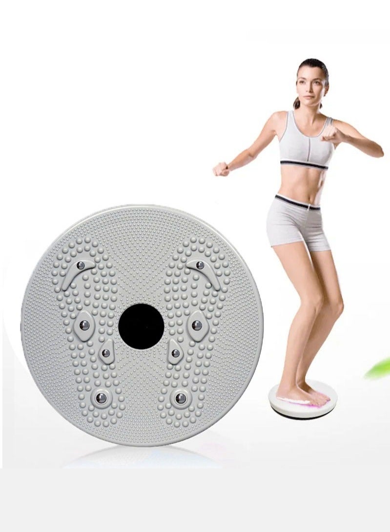 إيه جي دي قرص خصر دوار لتشكيل الجسم، جهاز تدليك مغناطيسي لنحت الخصر، معدات رياضية لتدريب الساقين وتمارين الخصر الأساسية رمادي - Image 2