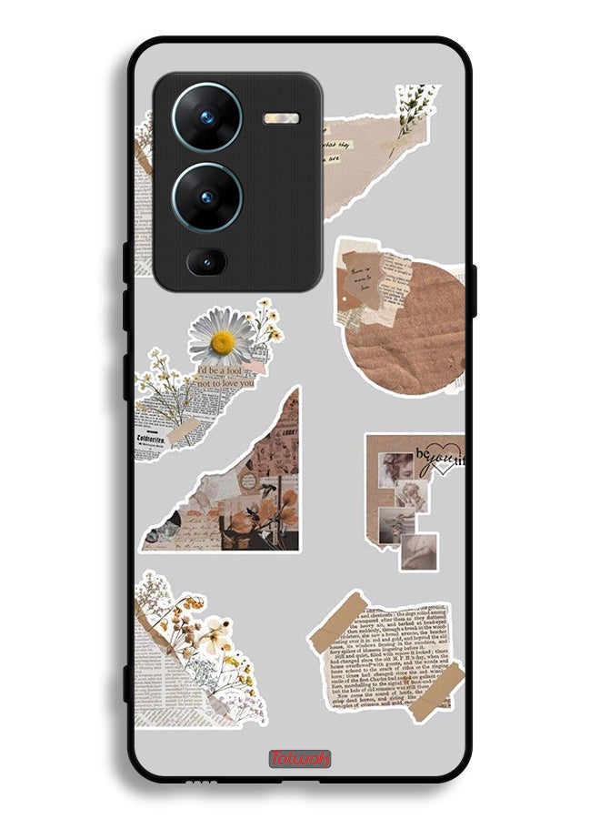 Tolwak Vivo V25 Pro 5G Protective Case Cover Pieces Of Paper Stickers - Image 2