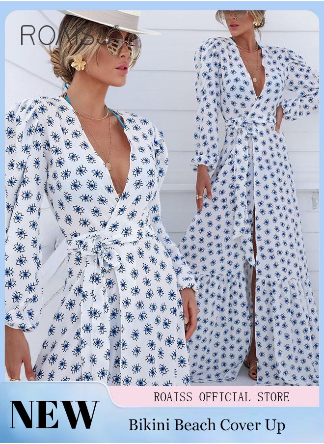 roaiss - Women Long Sleeved Beach Shawl Long Sleeved Swimsuit Outer Layer Women Sun Protection Cover-Up Sun Protection Body Modification Multi-Purpose Wear - Image 1