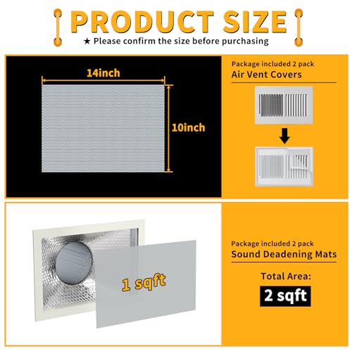 LBG Products Sound Deadening Kit - Mats, Mesh Covers & Air Vent Registers for Noise Insulation & Vibration Dampening - Image 4