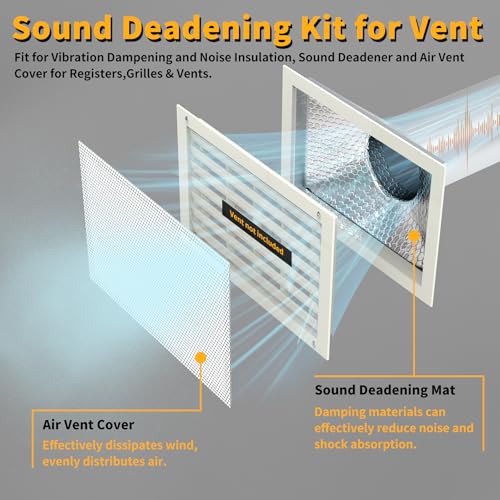 LBG Products Sound Deadening Kit - Mats, Mesh Covers & Air Vent Registers for Noise Insulation & Vibration Dampening - Image 2