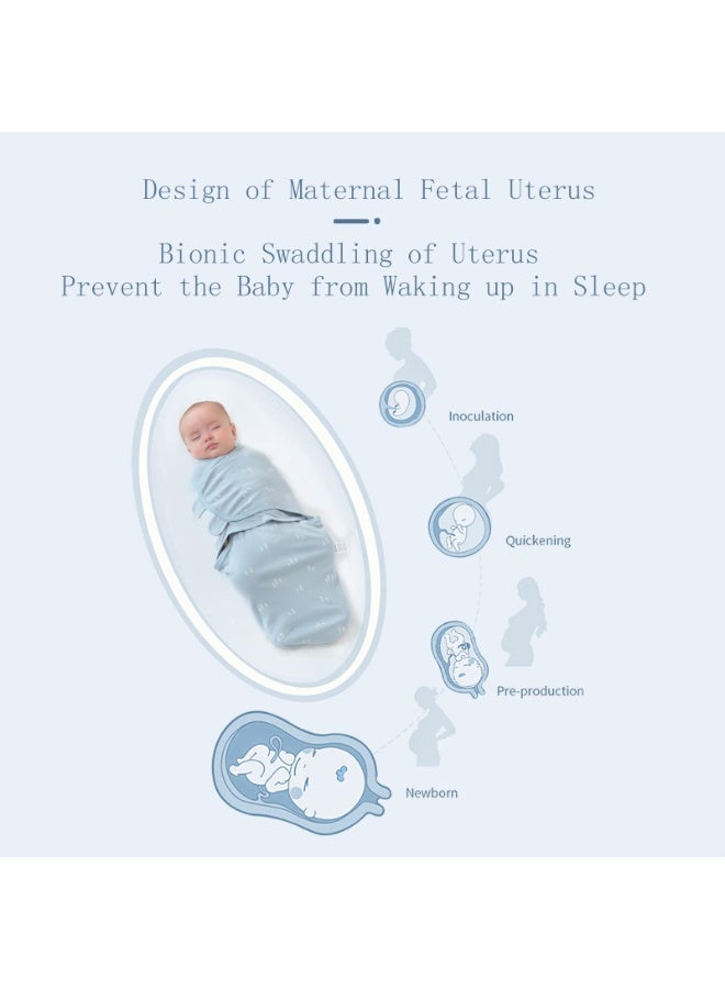 انسولار قماط قطني فائق النعومة للمواليد، مجموعة من ثلاثة قطع لفافة قابلة للارتداء بملاءمة قابلة للتعديل لتهدئة الطفل من الولادة حتى عمر أربعة أشهر - Image 4