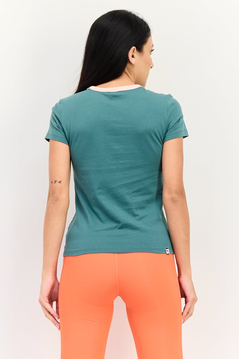 PUMA تي شيرت رياضي نسائي قصير الأكمام في الهواء الطلق، أخضر - Image 3