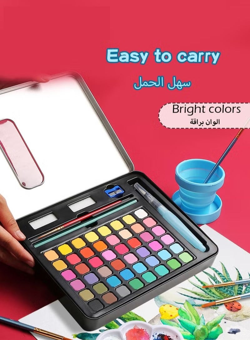 مجموعة من اللوحات الفنية للأطفال ، بما في ذلك 48 قطعة من اللون ، ألوان مائية للأطفال مجموعة - Image 4