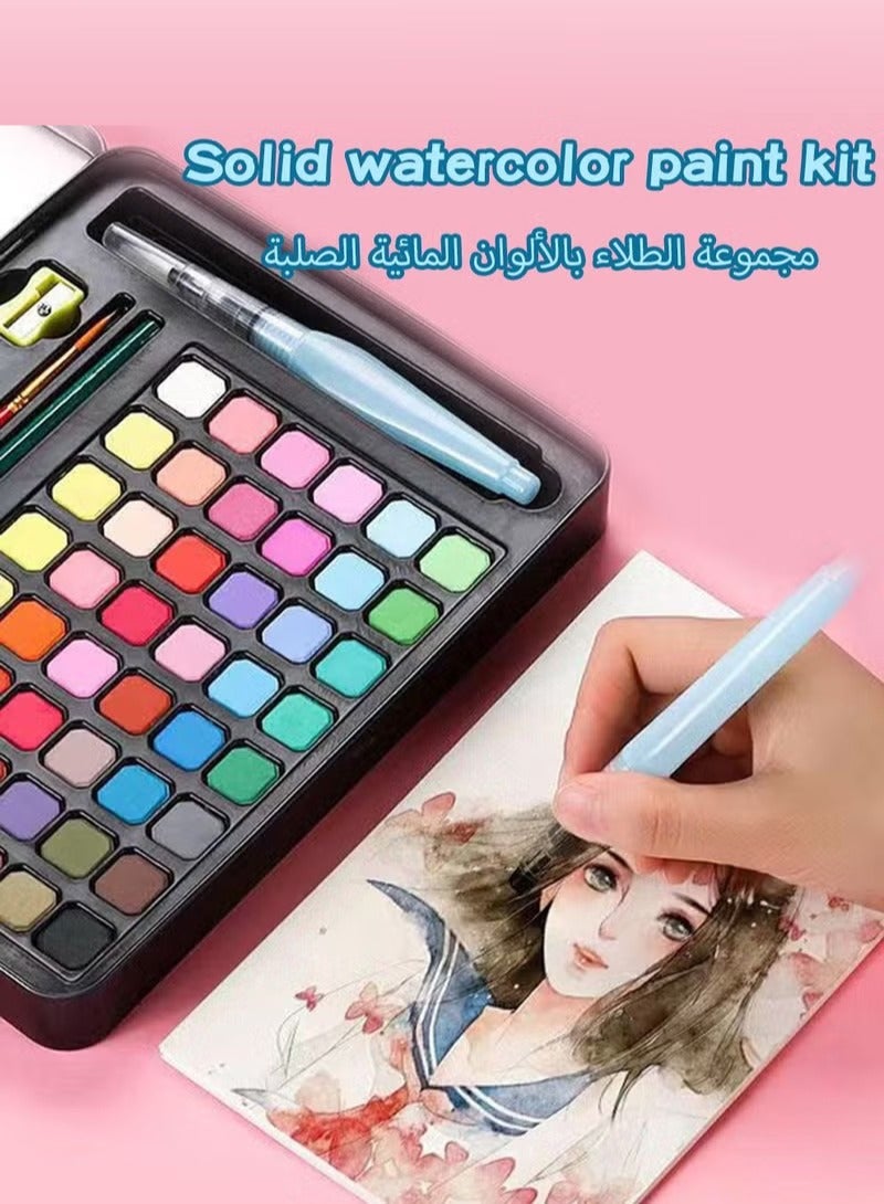 مجموعة من اللوحات الفنية للأطفال ، بما في ذلك 48 قطعة من اللون ، ألوان مائية للأطفال مجموعة - Image 5