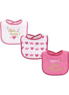Luvable Friends Luvable Friends Unisex Baby Cotton Drooler Bibs with Fiber Filling, Girl Daddy, One Size  - Image 2