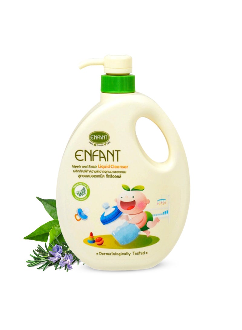 ENFANT Organic Nipple & Bottle Liquid Cleaner 700ML PUMP Liquid Cleanser For Baby Accessories Baby Bottles, Nipples, And Toys Containing Organic Tea Tree Oil And A Double Cleanser Formula Dermatologically Tested - Image 2