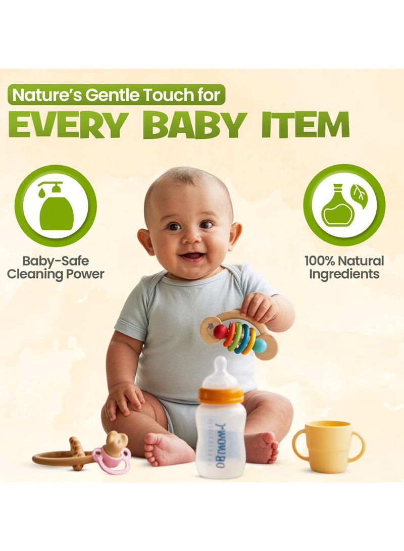 ENFANT Organic Nipple & Bottle Liquid Cleaner 700ML PUMP Liquid Cleanser For Baby Accessories Baby Bottles, Nipples, And Toys Containing Organic Tea Tree Oil And A Double Cleanser Formula Dermatologically Tested - Image 3
