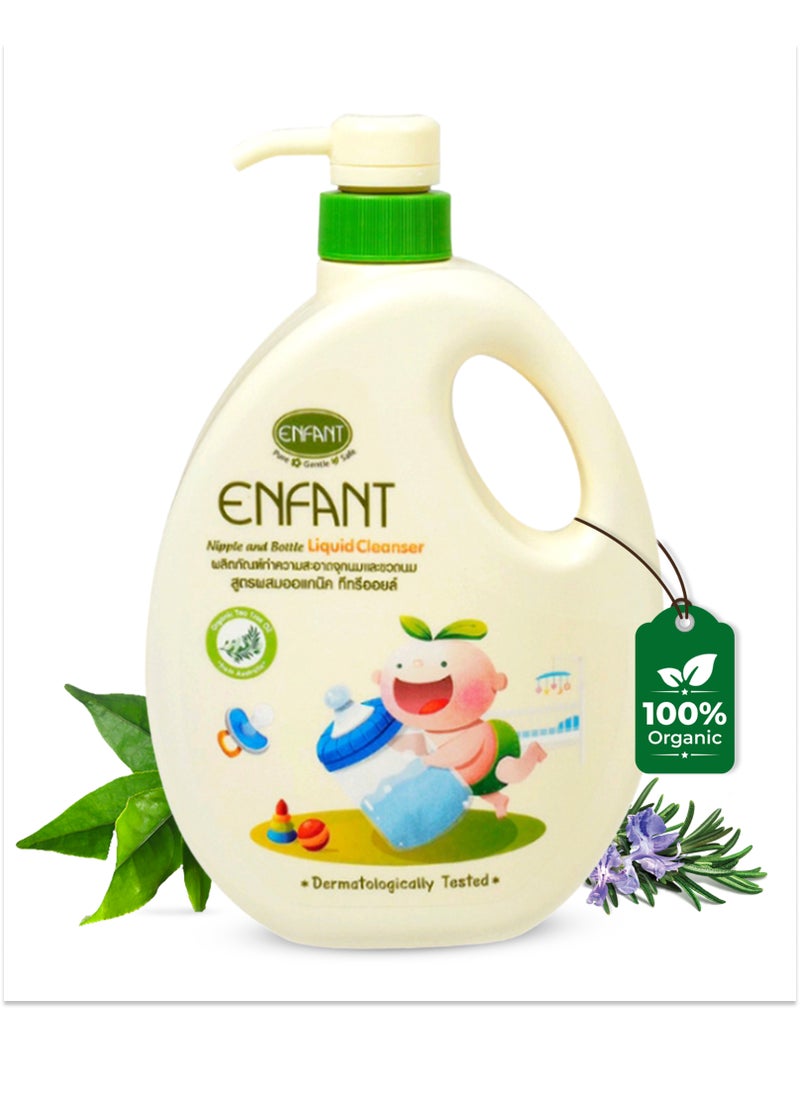 ENFANT Organic Nipple & Bottle Liquid Cleaner 700ML PUMP Liquid Cleanser For Baby Accessories Baby Bottles, Nipples, And Toys Containing Organic Tea Tree Oil And A Double Cleanser Formula Dermatologically Tested - Image 1