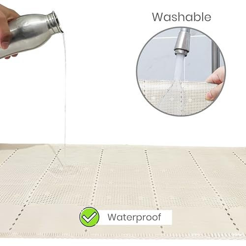 Yellow Weaves PVC Kitchen Mat Fridge Mats 50 cm X 5 Meters Anti Slip Roll, Shelf Liners Sheet for Kitchen, Shelves, Cabinet, Drawer, Wardrobe, Refrigerator, Table (Beige) - Image 5