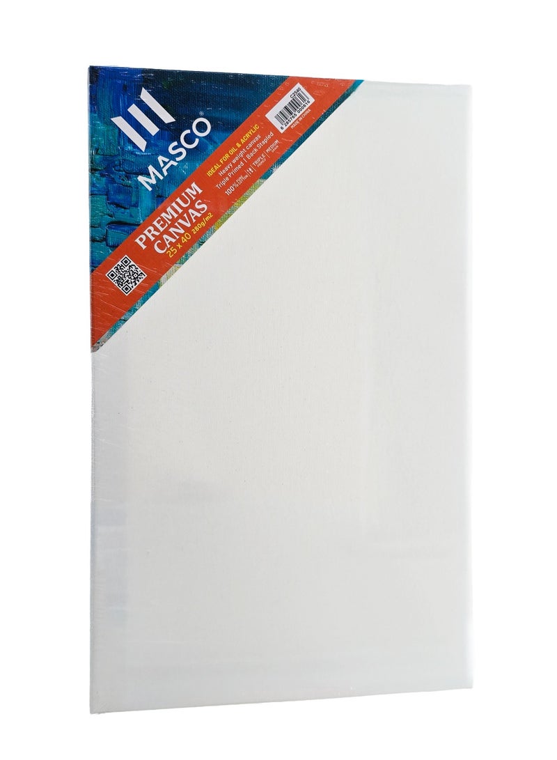 MASCO Premium Canvas Art Board 25x40 cm, White, 100% Cotton, Wooden Frame - Image 1