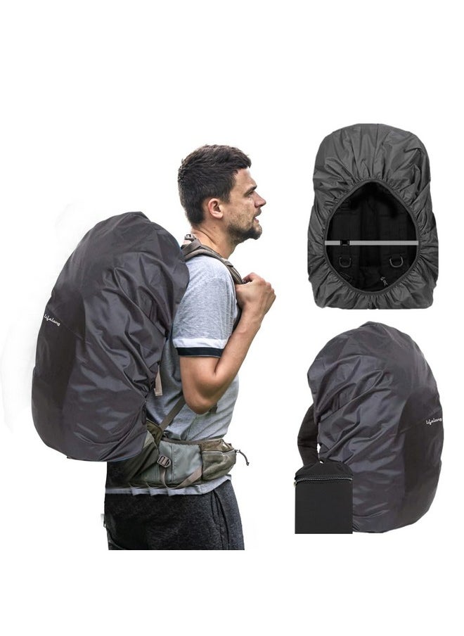 Lifelong Lifelong Rain Cover for Backpack - Waterproof Dustproof Rain Cover Bag with Elastic Adjustable - Travel Accessories Bag Cover - Suitable for All Bag Sizes Upto 45Ltrs Rain Cover Bag (Black)  - Image 1