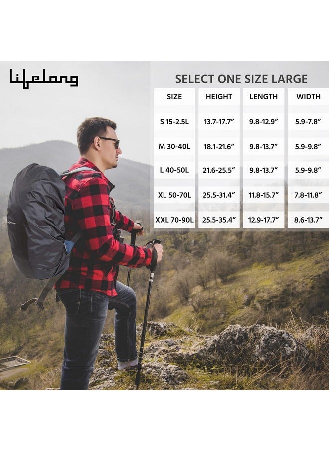 Lifelong Lifelong Rain Cover for Backpack - Waterproof Dustproof Rain Cover Bag with Elastic Adjustable - Travel Accessories Bag Cover - Suitable for All Bag Sizes Upto 45Ltrs Rain Cover Bag (Black)  - Image 3